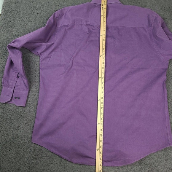 Kenneth Cole Dress‎ Shirt Size 16.5 34-35 Purple Button Down Long Sleeve - Picture 11 of 12